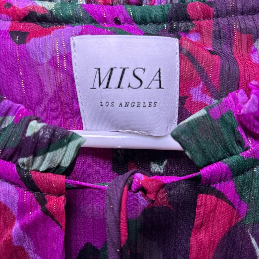 MISA Los Angeles Lorena mini dress Holiday Sparkle Abstract print Medium USA - Picture 11 of 16